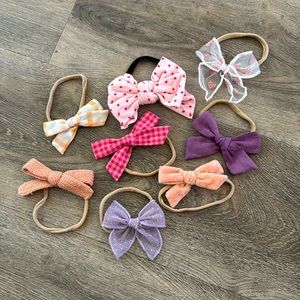 Lot of 7 little poppy + 1 baby bling valentine collection nylon bow headbands